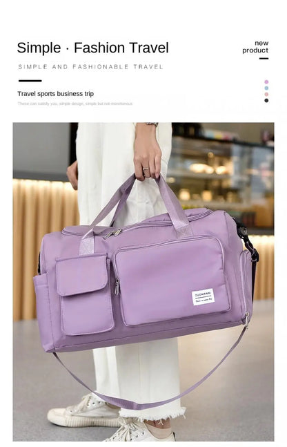 Weekender Duffel Bag with Shoe Compartment - side view